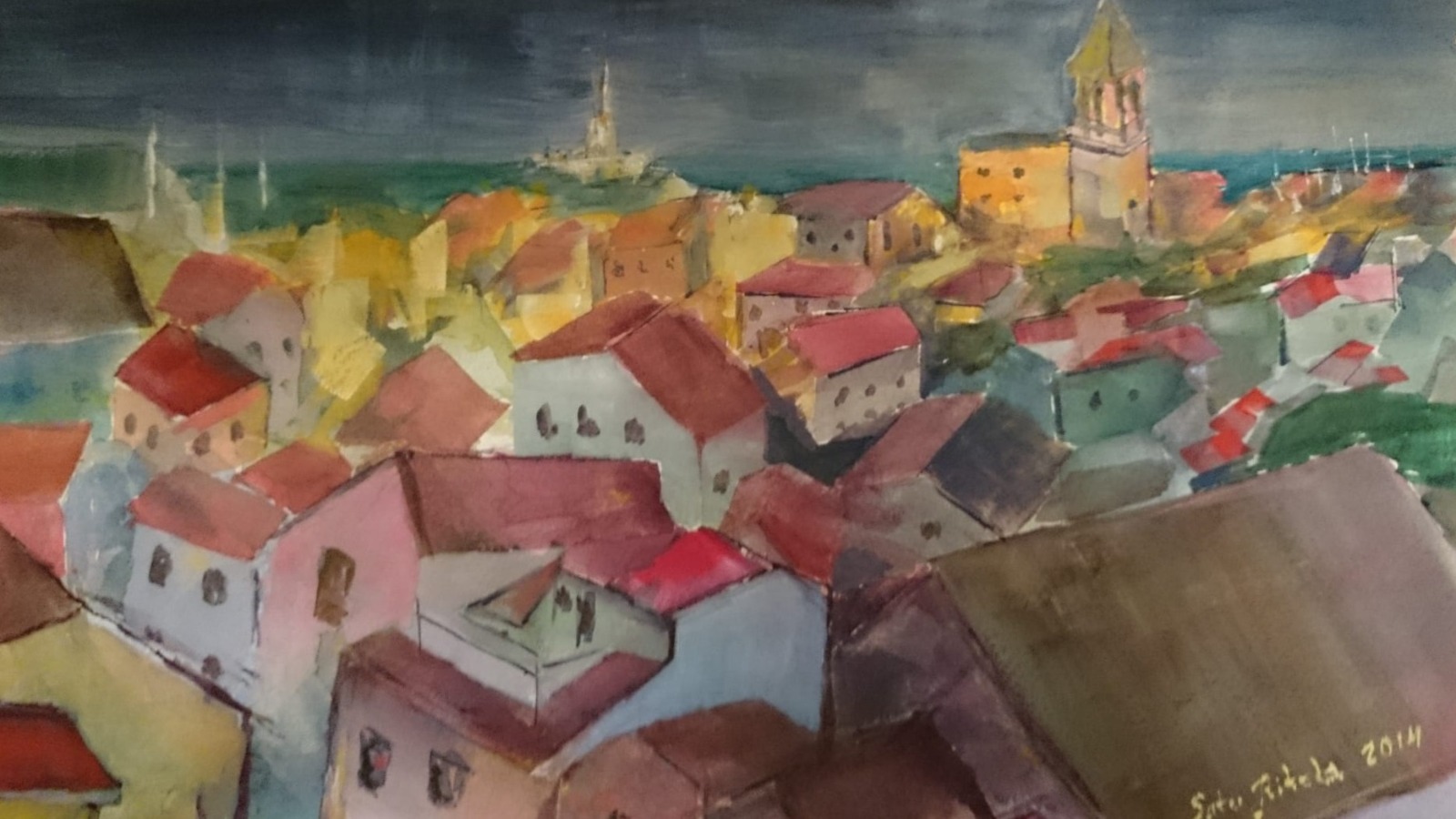 kuva taideteoksesta, jonka nimeltään Kaupunki valvoo